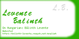 levente balinth business card